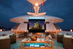 luxury superyacht rental mallorca yacht experiences deck cinema